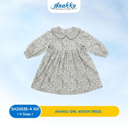 ANAKKU GIRLS WOVEN DRESS WITH COLOR (1 yrs to 4 yrs) SH250035-4 (01 to 08)