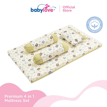 Babylove 4 in 1 Baby Mattress Set (Baby Mattress, Pillow, Bolsters or Case Set Only)