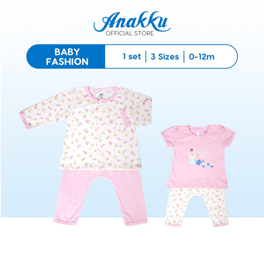 Anakku Newborn Baby Girl Suit Set Baju Bayi Perempuan EAK1031-2