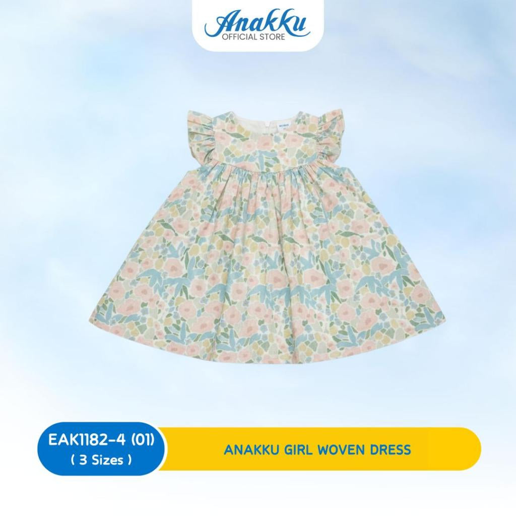 ANAKKU Girls Woven Dress | Gaun Tenunan Bayi Perempuan (1 yrs to 3 yrs) - EAK1182-4 (01 - 06)