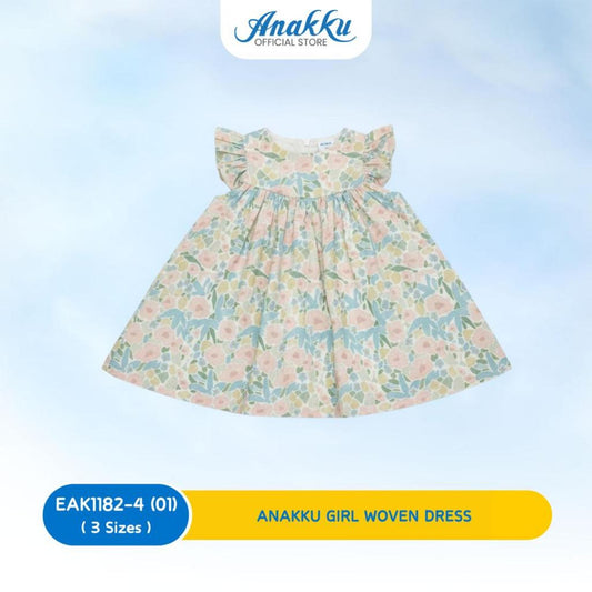 ANAKKU Girls Woven Dress | Gaun Tenunan Bayi Perempuan (1 yrs to 3 yrs) - EAK1182-4 (01 - 06)