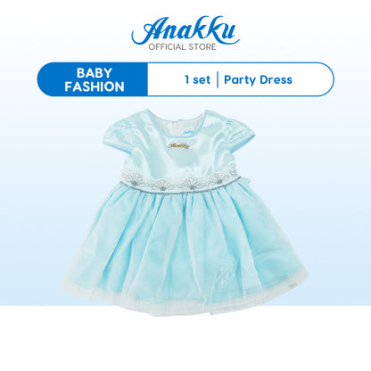 Anakku [3-24M] Newborn Baby Girl Party Dress Short Sleeve Dress Pakaian Bayi Perempuan EAK835-2