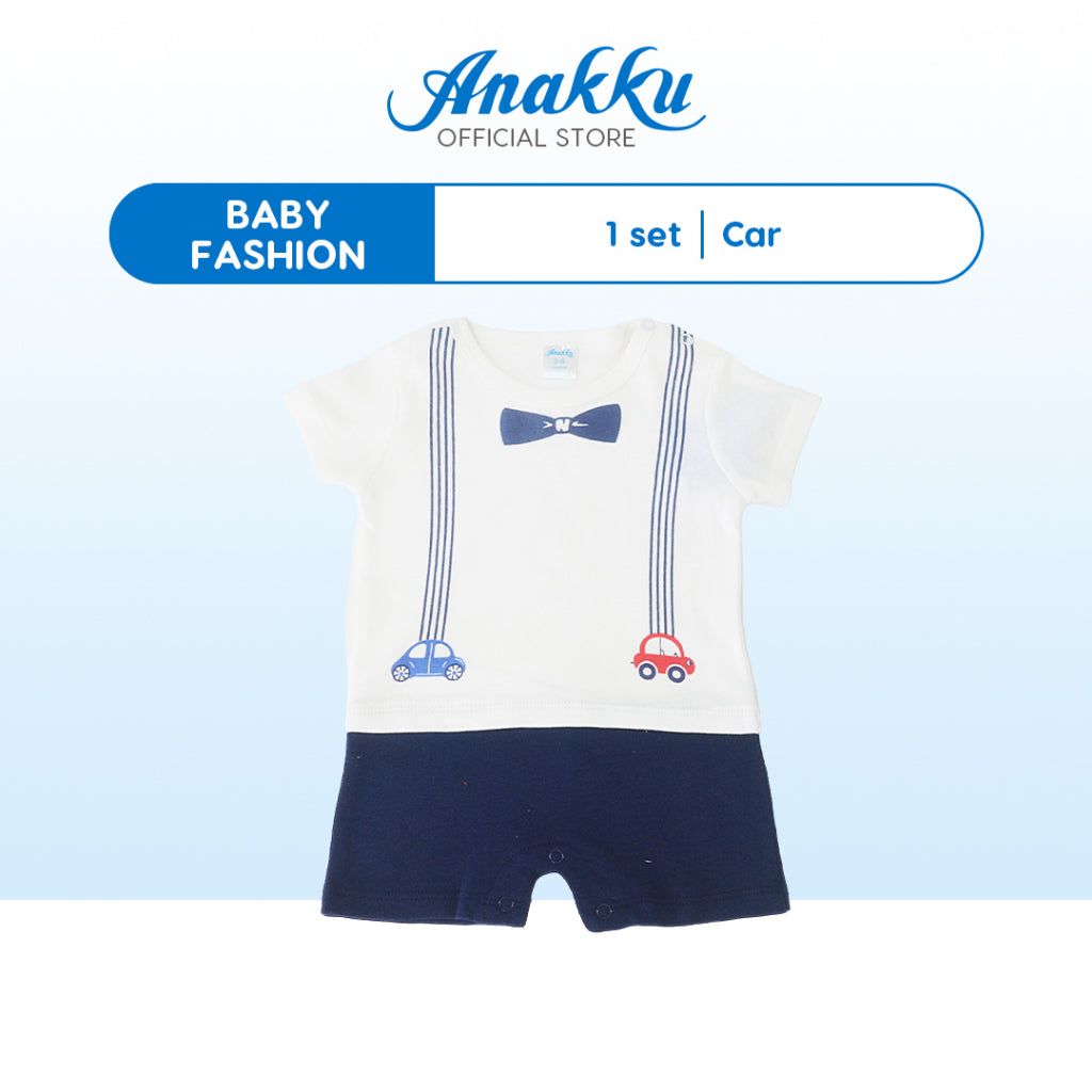 Anakku [0-12M] Newborn Baby Boy Short Sleeve Romper Baju Rompers Bayi Lelaki EAK821-2