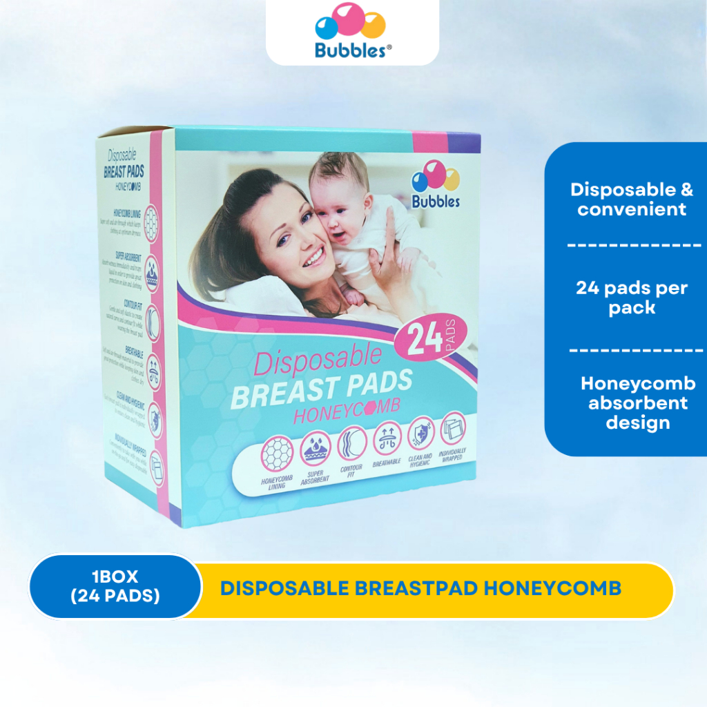 BUBBLES Disposable Breastpads Honeycomb | Pelapik Payudara Pakai Buang Honeycomb