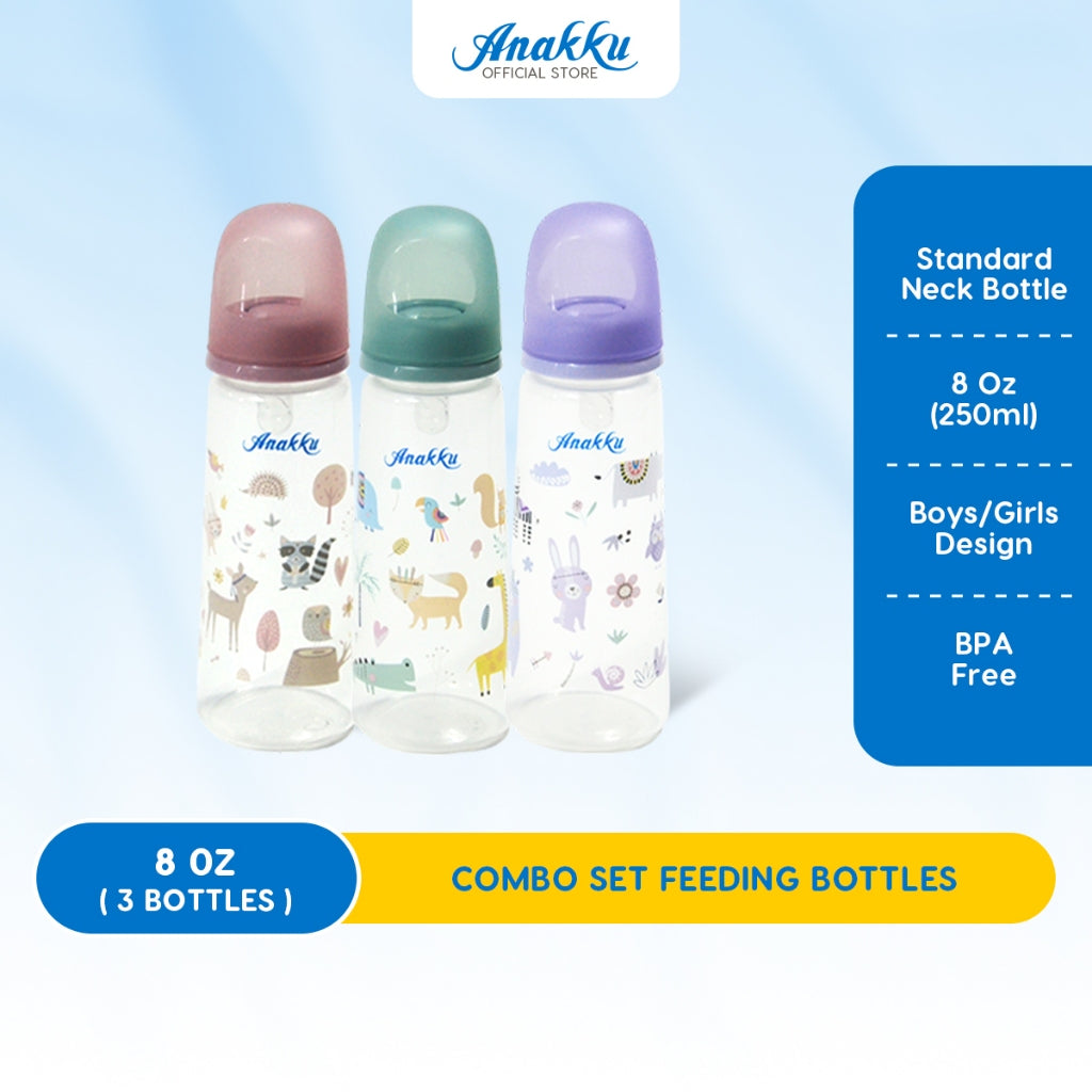 Anakku PP Feeding Bottle Botol Susu - 8oz x 3 (250ml) (Boy) 173-043