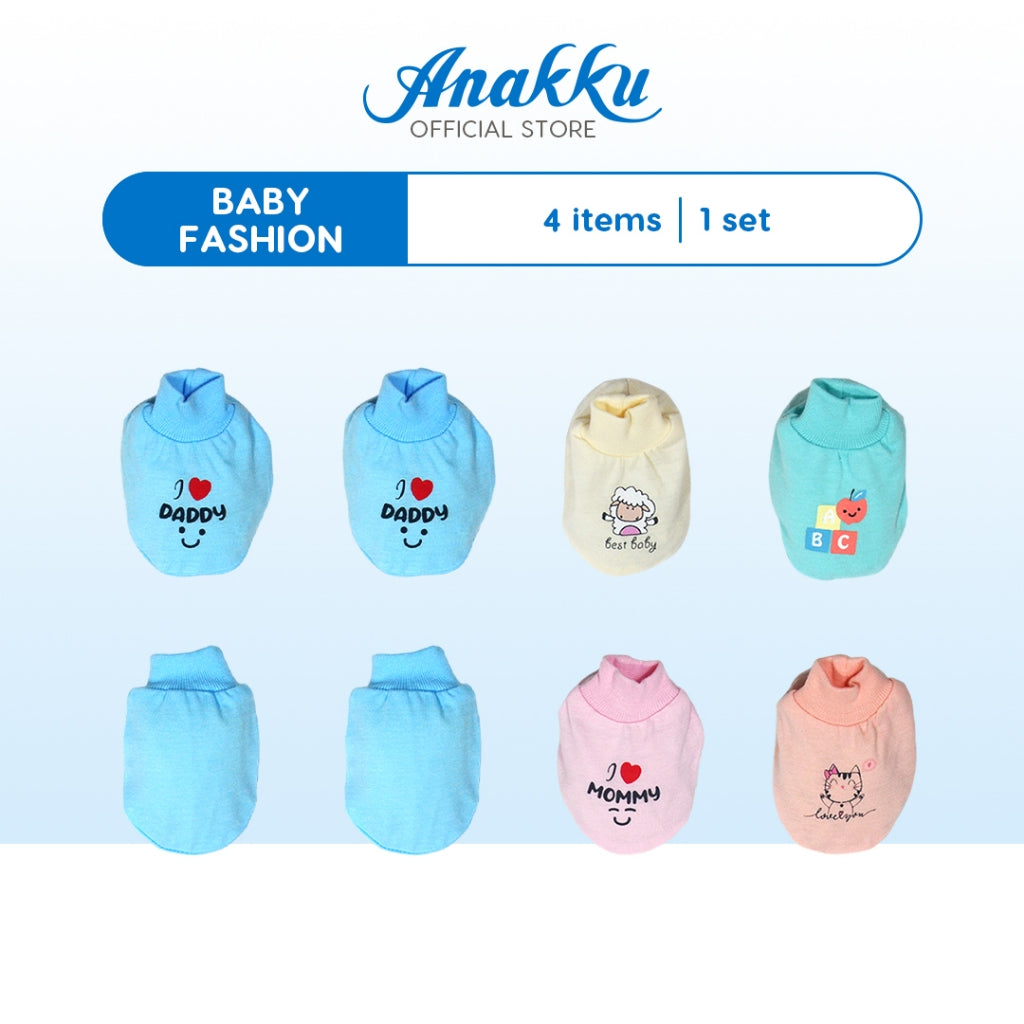 Anakku Newborn Baby 2 IN 1 Mittens and Booties Accessories Set Sarung ...