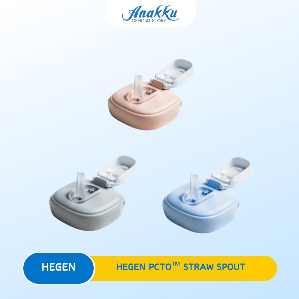 Hegen PCTO STRAW SPOUT - Penyedut Susu untuk Kanak-kanak Berumur 9 Bulan ke Atas dengan Penutup Putih & Upper Straw