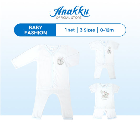 Anakku [0-12M] Newborn Baby Boy Suit Set-Mix Eyelet Baju Bayi Lelaki EAK1023-2