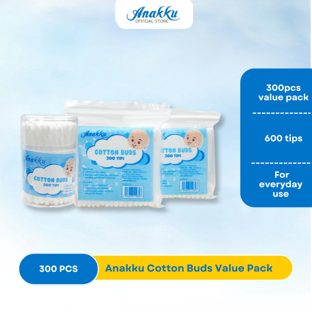 Anakku Cotton Buds Value Pack 600 Tips (300pcs) 174-003