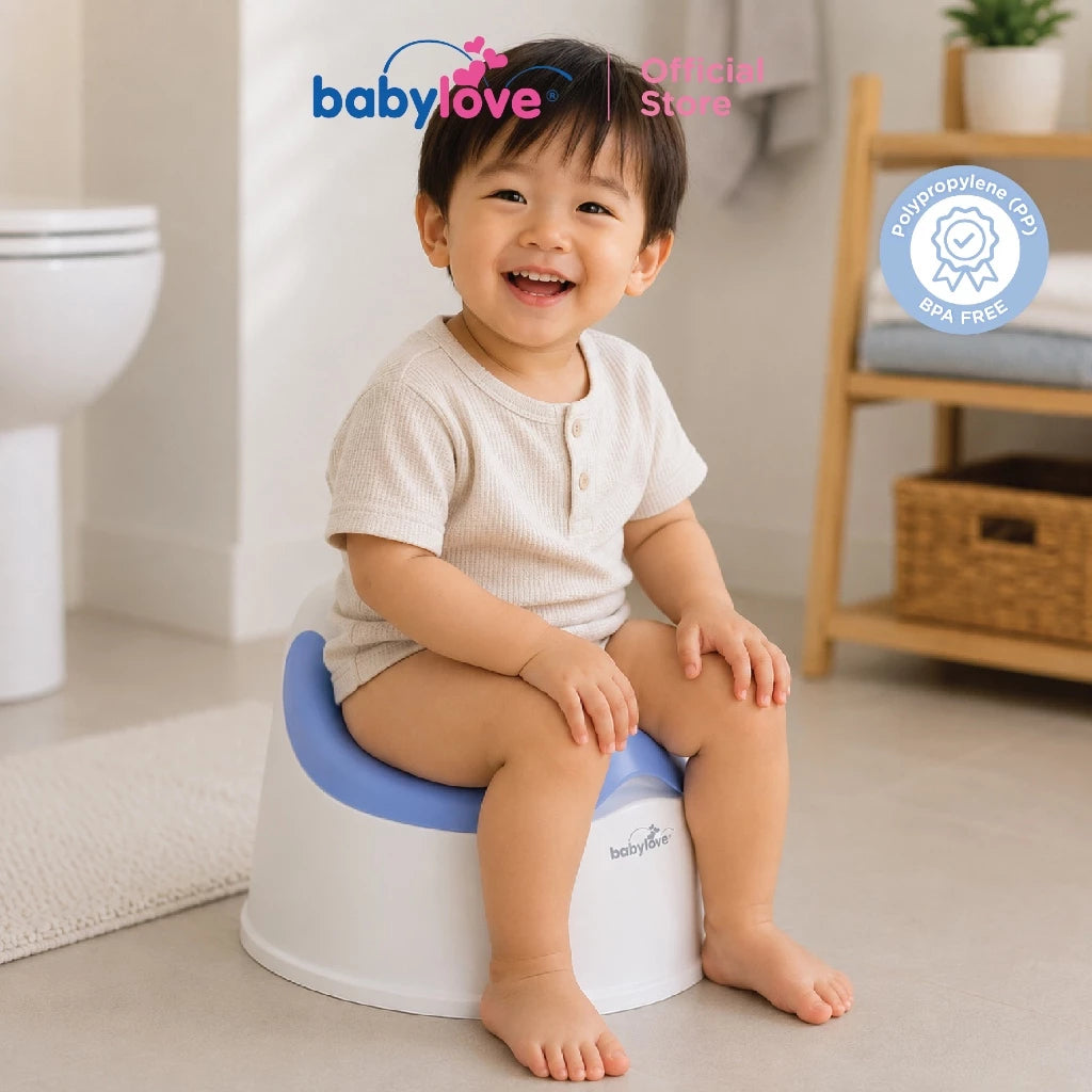Babylove Baby Potty (Blue/Pink) (21cm x 33cm x 28cm) Polypropylene (PP) BPA-free