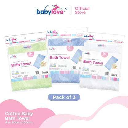 Babylove Tuala Bayi | Cotton Baby Towel (100% Cotton) 50cm x 100cm