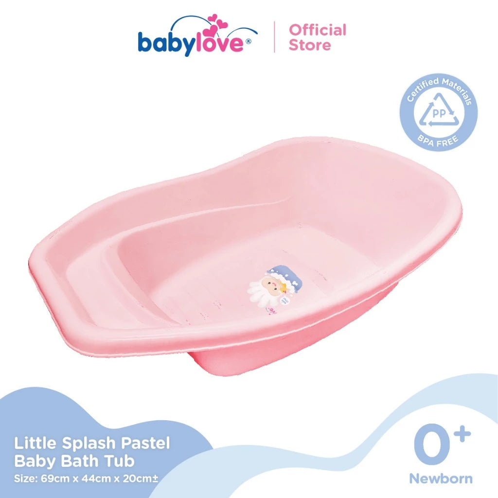 Babylove NEW Little Lagoon Bath Tub – Polypropylene (PP) | 78x48x20cm | White/Green/Pink