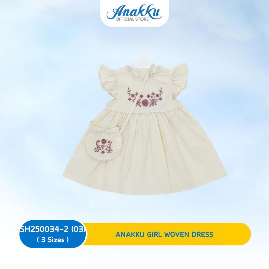 ANAKKU Girls Woven Dress with Color | Gaun Tenunan Bayi Perempuan Bercorak (1 yrs to 4 yrs) SH250034-2 (01 to 08)