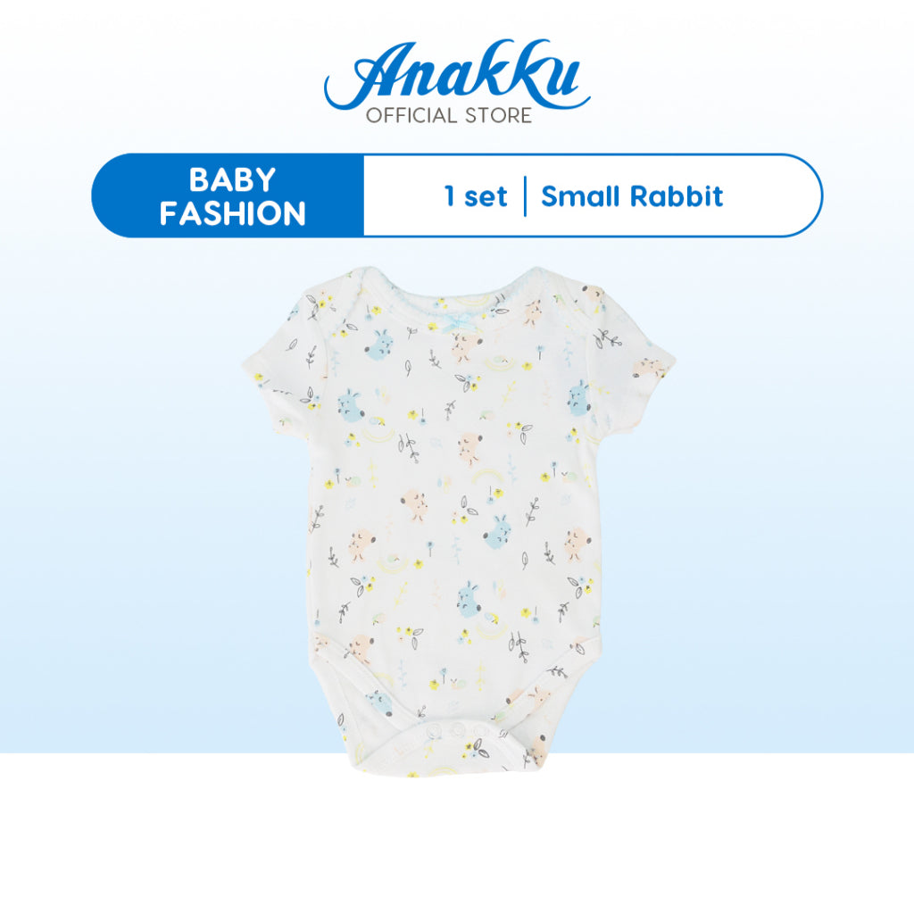Anakku [0-12M] Newborn Baby Girl Short Sleeve Romper Bodysuit Baju Rompers Bayi Perempuan EAK832-2
