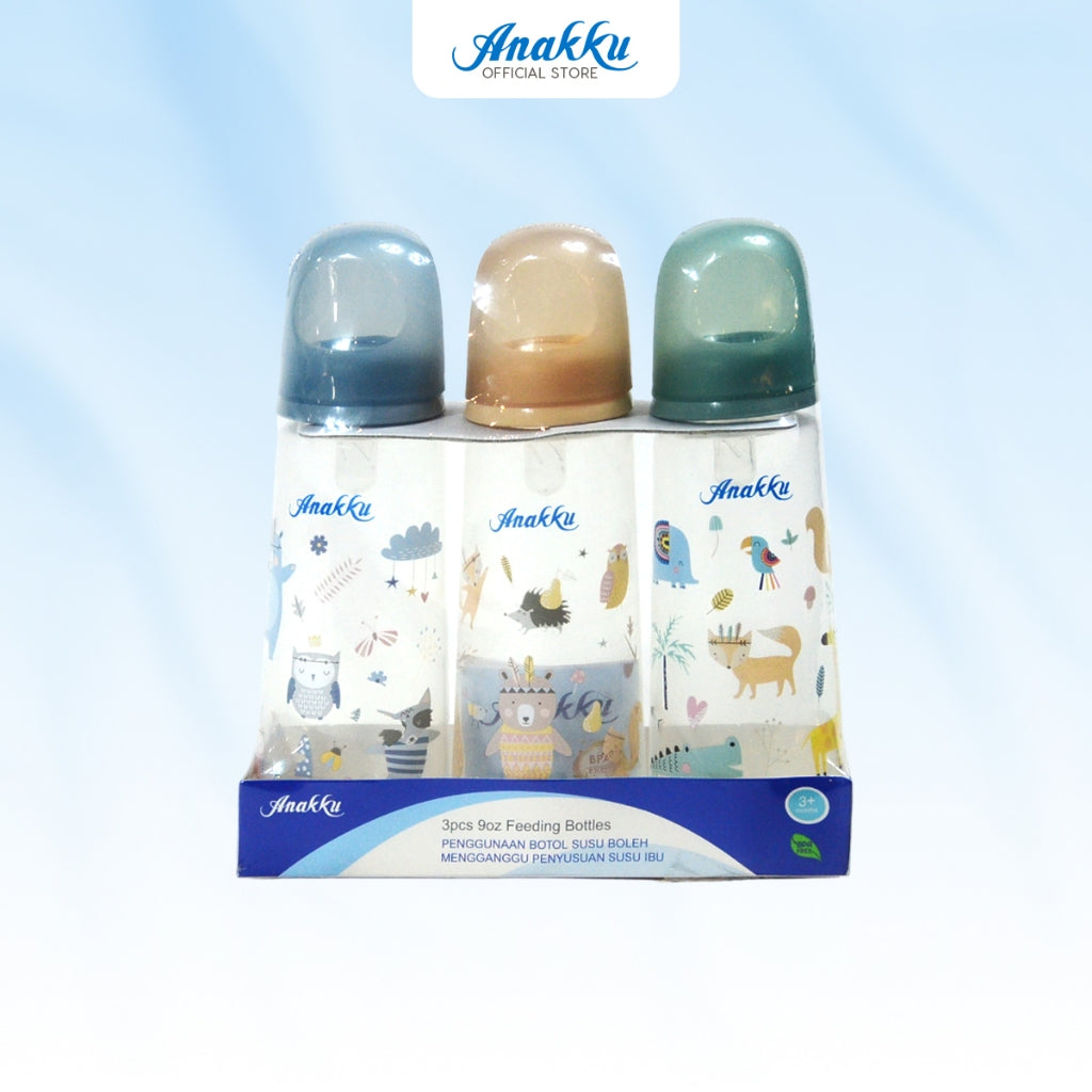 Anakku PP Feeding Bottle Botol Susu - 8oz x 3 (250ml) (Boy) 173-043