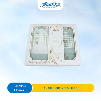 Anakku Newborn Baby Boy/Girl Gift Set | Set Hadiah Bayi Baru Lahir [5pcs/set] [0-6 Months] 120786-1,120787-1
