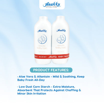 [Exclusive Combo] Anakku Newborn Baby Skincare Bundle Packs Baby Talcum Powder Lotion Losyen Bayi AKBD0003