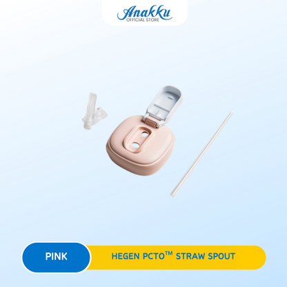 Hegen PCTO STRAW SPOUT - Penyedut Susu untuk Kanak-kanak Berumur 9 Bulan ke Atas dengan Penutup Putih & Upper Straw