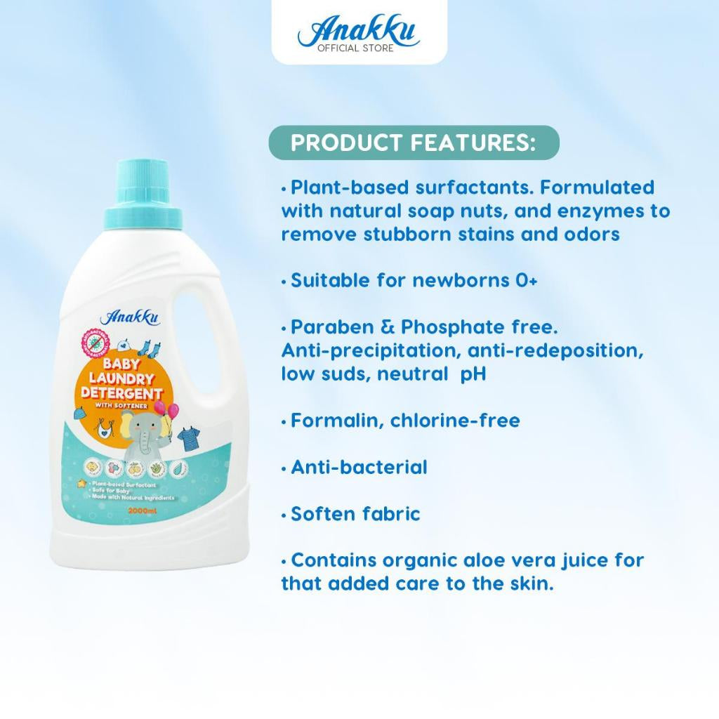 [Exclusive Combo] Anakku Detergent With Softener (2L) With Anakku Detergent With Softener Refill Pack + FREE 100ml AKBD0