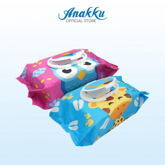 Anakku Baby Wipes Wet Tissue With Cap - Owl / Tisu Basah Bayi (120's) WT1203