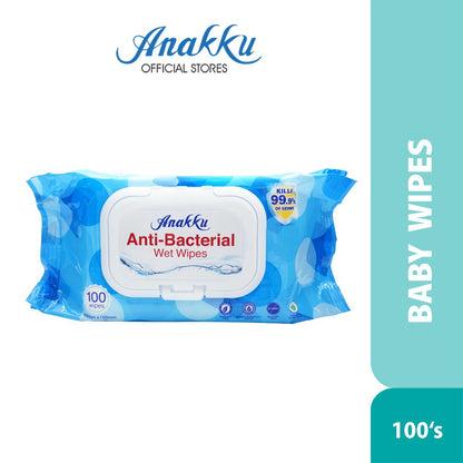 [BUNDLE DEAL] Anakku Baby Wipes Wet Tissue (Anti-Bacterial) | Tisu Basah Bayi (100's x 5) WT100-AB-5