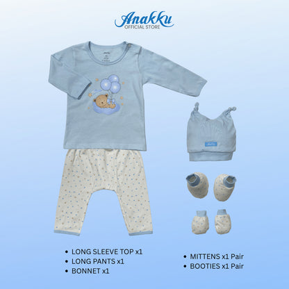 Anakku Newborn Baby Boy Gift Set [5pcs/set] Set Hadiah Bayi Lelaki [0-6 Months] 120496-1