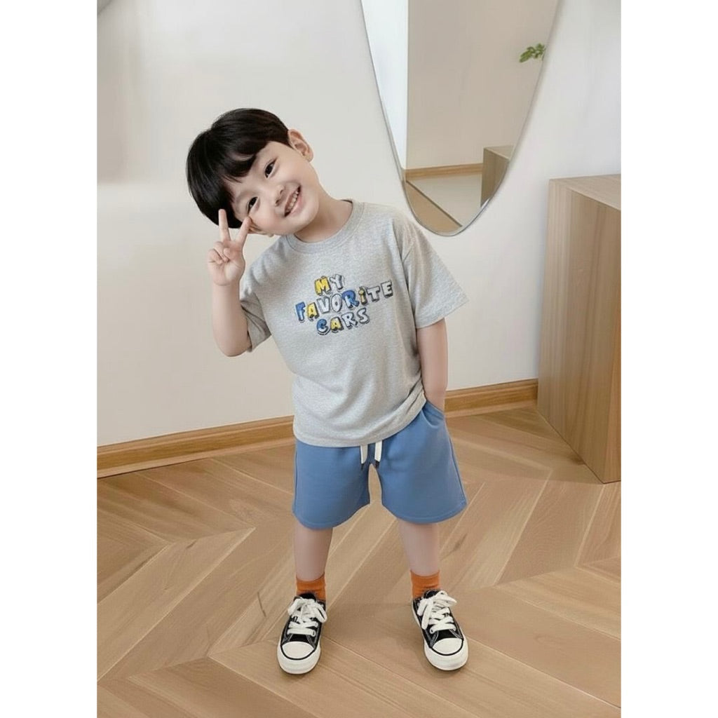 ANAKKU BOYS KNIT SET -SHORT SLV TOP & SHORT PANT( 2 yr to 5 yrs)TBS20-01 (001 to 010)