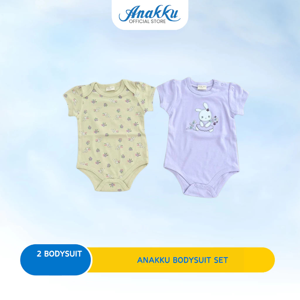 ANAKKU Romper Baju Baby Newborn Bodysuit Series - 2 Sets (3M-12M)