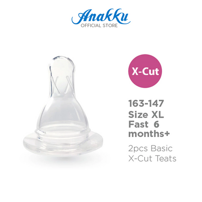 Anakku 2pcs Silicone X-Cut Teats (6 months+) 163-147