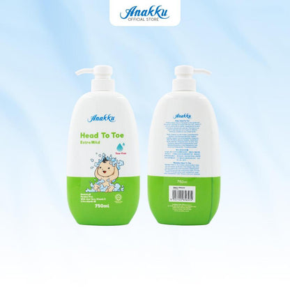 [Exclusive Combo] Anakku Newborn Bath Set - Baby Bath Head To Toe Moisturizing Baby Lotion Baby Talcum AKBD0060