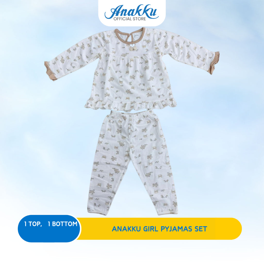 ANAKKU Girls Knit Pyjama/Dress | Set Baju/Gaun Tidur Kanak2 Perempuan (1yr-3yr) EAK1168-4(01 to 03), EAK1169-4(01 to 02)
