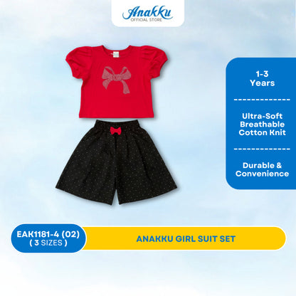 ANAKKU Baby Girl Toddler Suit Set 1-3 Years | Baju Budak Perempuan | EAK1180-4 EAK1181-4