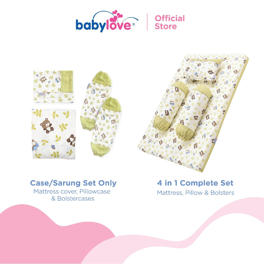 Babylove 4 in 1 Baby Mattress Set (Baby Mattress, Pillow, Bolsters or Case Set Only)