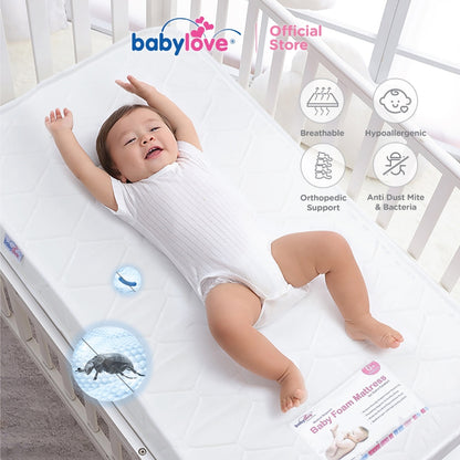Babylove Tilam Buih Asas dengan Piping | Basic Foam Piping Mattress