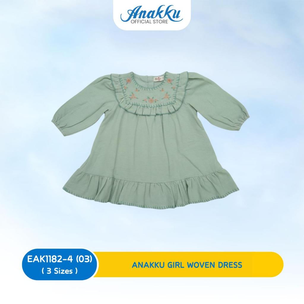 ANAKKU Girls Woven Dress | Gaun Tenunan Bayi Perempuan (1 yrs to 3 yrs) - EAK1182-4 (01 - 06)