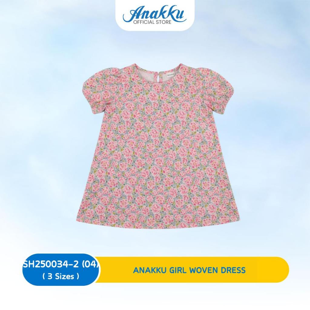 ANAKKU Girls Woven Dress with Color | Gaun Tenunan Bayi Perempuan Bercorak (1 yrs to 4 yrs) SH250034-2 (01 to 08)