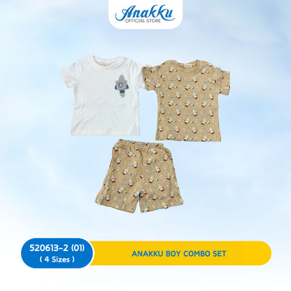 ANAKKU Baju Baby Boy Kids Clothes Knit Combo 2 TOP & 1 BOTTOM (6-24MONTHS) - 520613-2 (01-05)