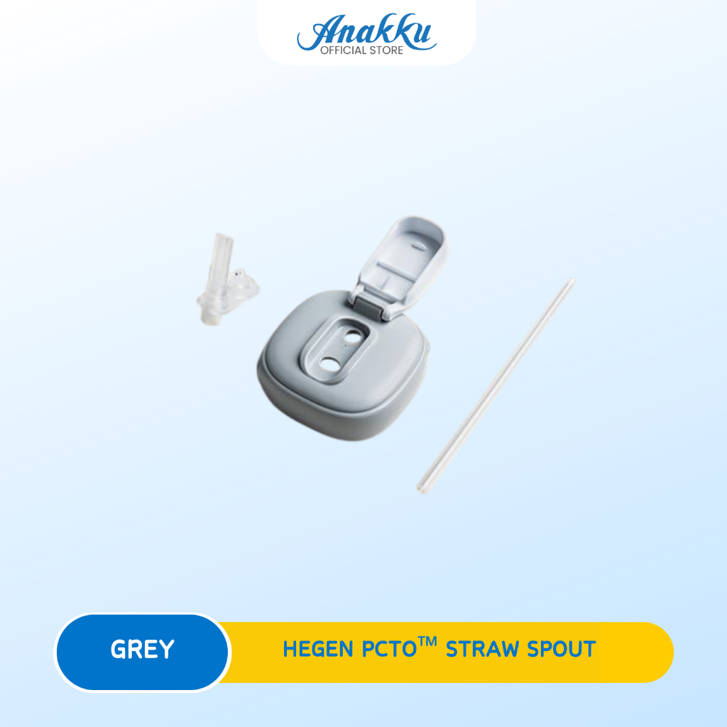 Hegen PCTO STRAW SPOUT - Penyedut Susu untuk Kanak-kanak Berumur 9 Bulan ke Atas dengan Penutup Putih & Upper Straw