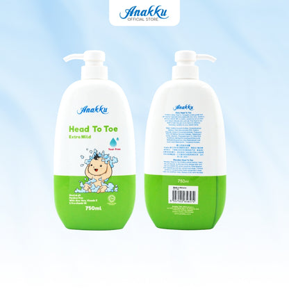 [Exclusive Combo] Anakku Newborn Baby Bath Extra Mild Head To Toe Wash With Baby Lotion AKBD0007