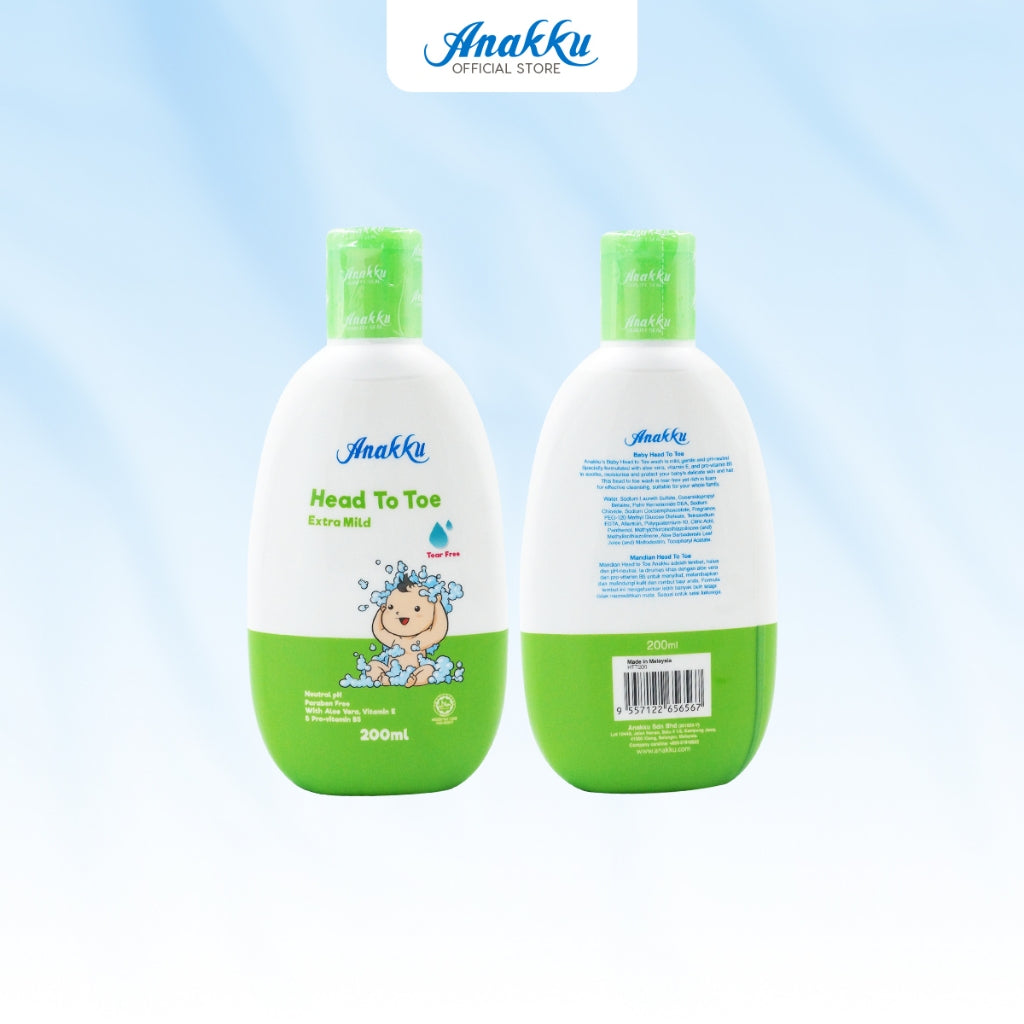 Anakku Baby Bath Extra Mild HEAD TO TOE (200ml) | Sabun Mandian Bayi HEAD TO TOE HTT200