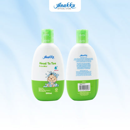 Anakku Baby Bath Extra Mild HEAD TO TOE (200ml) | Sabun Mandian Bayi HEAD TO TOE HTT200