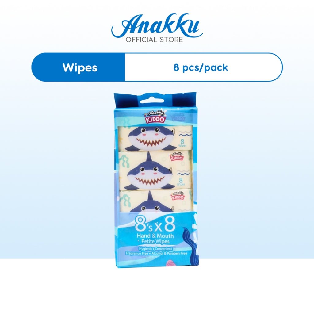 Anakku Kiddo Hand Mouth Petite Wipes Tisu Basah Baby Mini Wet Tissue (8's x 24 packs) WT8/24