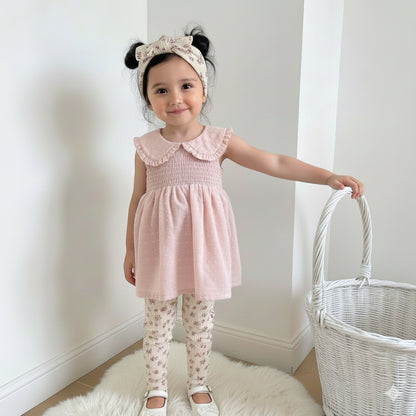 3PCS BABY GIRLS SUIT SET (TOP, LEGGING & HEADBAND) - 620199-2