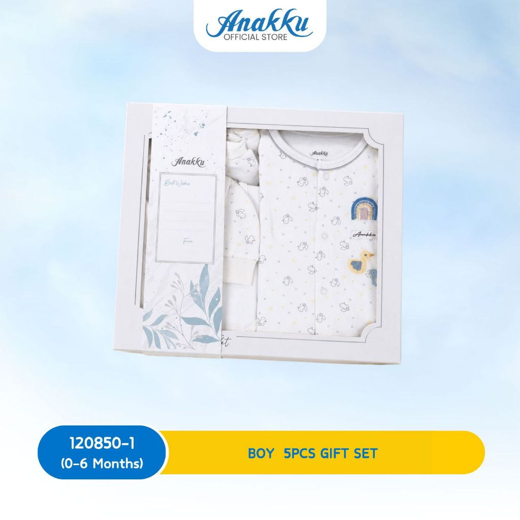 Anakku Newborn Baby Boy/Girl Rompers Gift Set | Set Hadiah Baju Romper Bayi [5pcs/set] [0-6 Months]