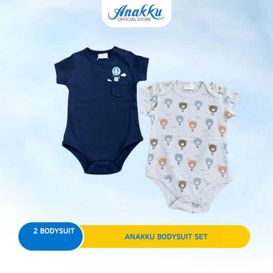 ANAKKU Romper Baju Baby Newborn Bodysuit Series - 2 Sets (3M-12M)