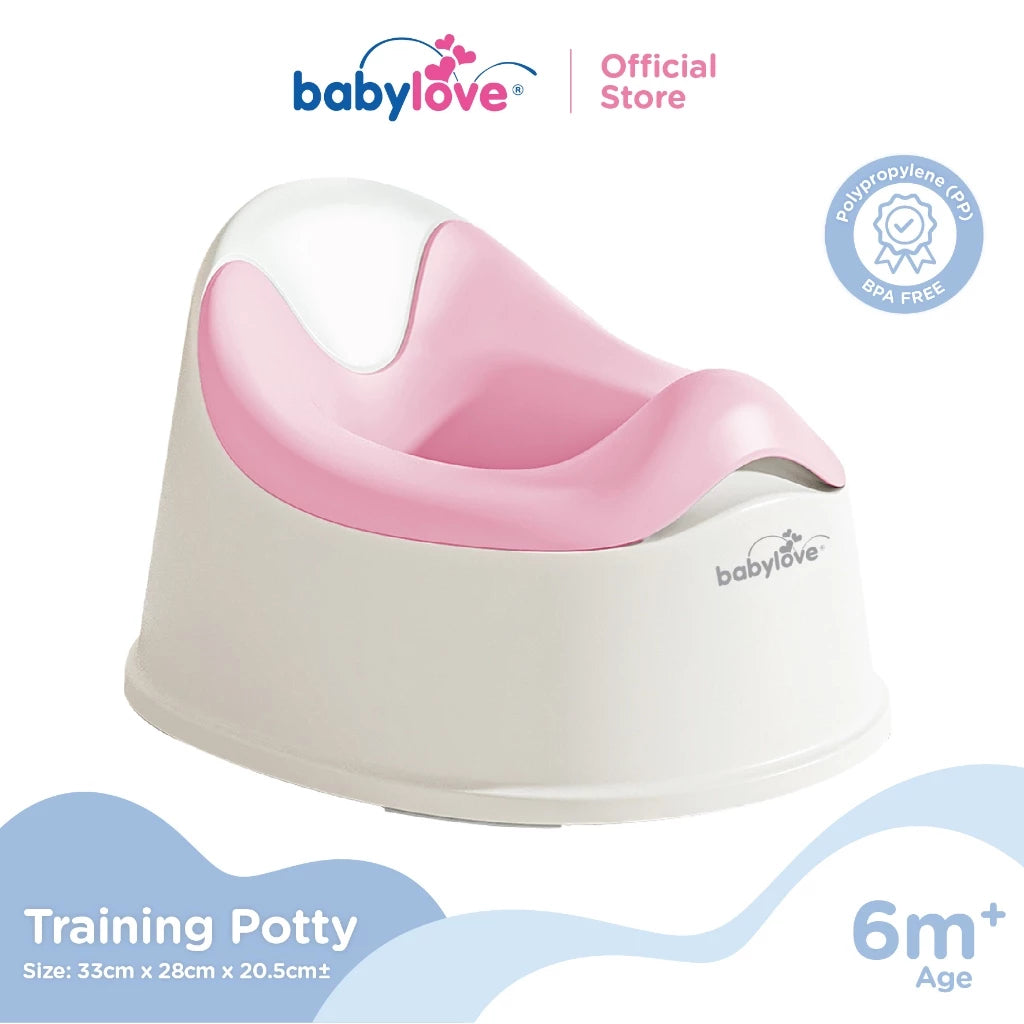 Babylove Baby Potty (Blue/Pink) (21cm x 33cm x 28cm) Polypropylene (PP) BPA-free
