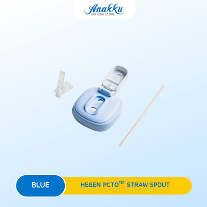Hegen PCTO STRAW SPOUT - Penyedut Susu untuk Kanak-kanak Berumur 9 Bulan ke Atas dengan Penutup Putih & Upper Straw