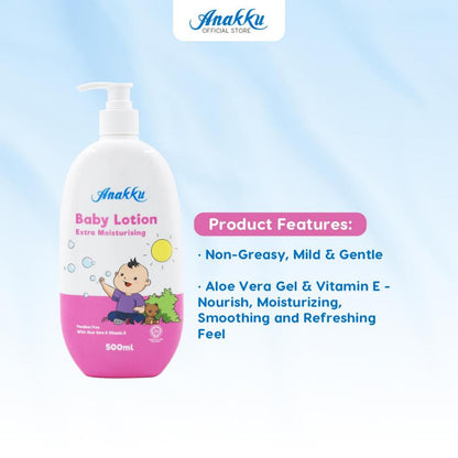 [Exclusive Combo] Anakku Newborn Bath Set - Baby Bath Head To Toe Moisturizing Baby Lotion Baby Talcum AKBD0060