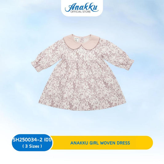 ANAKKU Girls Woven Dress with Color | Gaun Tenunan Bayi Perempuan Bercorak (1 yrs to 4 yrs) SH250034-2 (01 to 08)