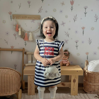 ANAKKU GIRLS KNIT DRESS -SHORT SLV OR NO SLEEVE( 2 yr to 5 yrs) TGD15-01 (001-006)